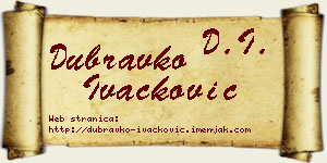 Dubravko Ivačković vizit kartica